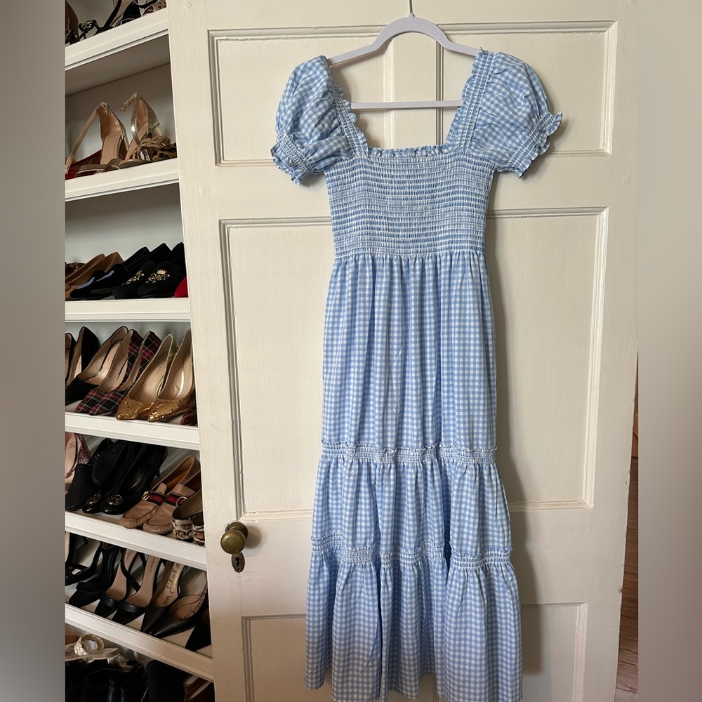 OPT size Small Gingham Smocked Dress